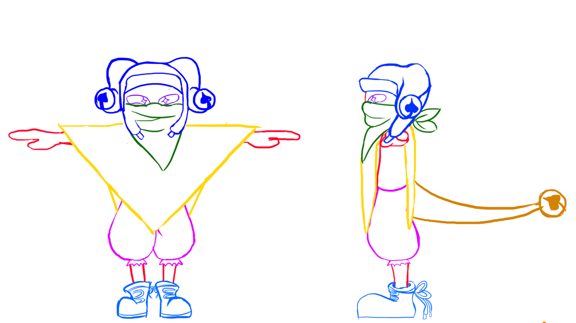 Layers of reference flipped through as an animation